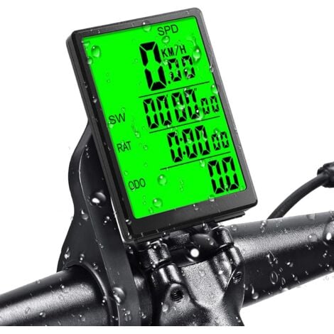 RYTTGOP Compteur de vélo sans fil, 31 fonctions compteur de vitesse, grand écran de 3", compteur de vitesse de vélo étanche, sans fil, réveil automatique, compteur de vitesse, compteur kilométrique