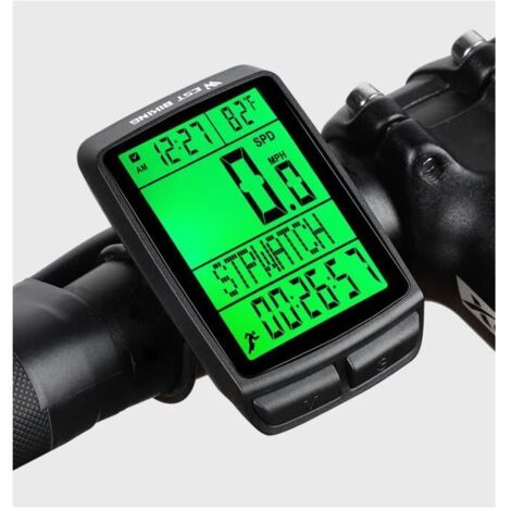 Compteur de Vélo - VTT - Sans Fil - Étanche IPX7 - Écran LCD Rétroéclairé - Multifonctionnel