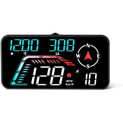 Compteur de Vitesse, Affichage Automatique de l'heure et de la Vitesse, Affichage Tête Haute pour Voiture, Applicable à Tous les Véhicules