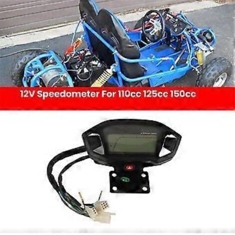Compteur de vitesse, compte-tours et odomètre 12 V pour motos tout-terrain, quads et autres véhicules de 110 à 250 cm3 (Go K).