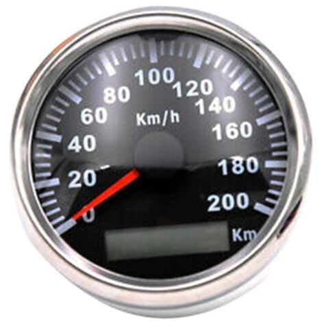 Compteur de vitesse GPS 85 mm 200 km/h 9-32 V avec rétroéclairage rouge, odomètre adapté à tous types de véhicules.