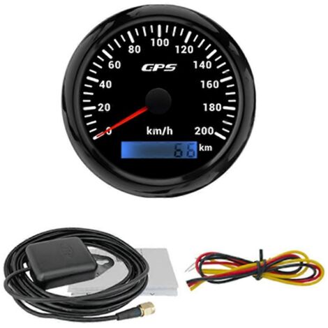 Compteur de vitesse GPS 85 mm avec antenne GPS pour bateau, voiture ou yacht