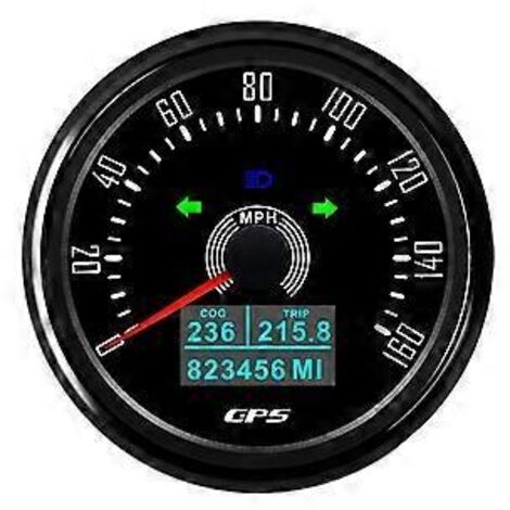 Compteur de vitesse GPS 85 mm avec antenne GPS, rétroéclairage LED 7 couleurs, compteur kilométrique numérique pour voiture 12 V/24 V B
