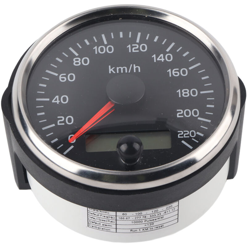 Start - Compteur de vitesse lcd 85 mm réglable et étanche 220 km/h pour moteur de voiture, camion, bateau 12 V/24 v
