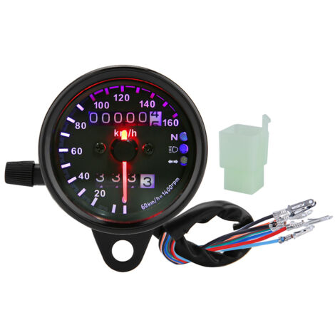 Compteur de vitesse moto LED universel, double affichage, 12V DC