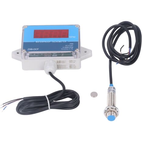 Compteur de vitesse numérique étanche IP68 pour moteur, affichage LED, 8V‑24V DC