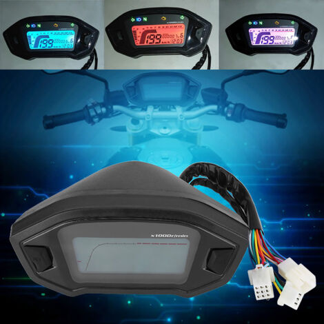 Compteur de vitesse, odomètre et tachymètre numériques universels pour moto avec écran LCD couleur et capteur de vitesse