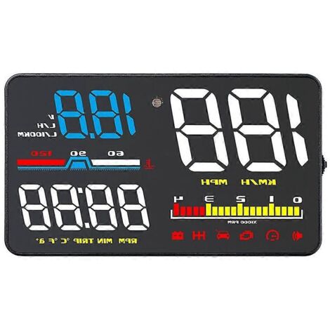"Compteur de vitesse voiture amélioré avec affichage tête haute, tachymètre numérique, alarme de survitesse, projecteur pare-brise, indicateur de vitesse LED"