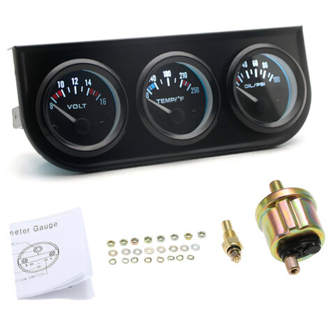 Compteur de voiture 3 en 1, jauge automatique, voltmètre, presse à eau et à huile, Kit Triple 52mm