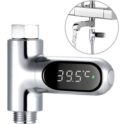 Compteur d'eau à affichage LED Thermomètre de douche numérique Moniteur de température de bain Compteur de température de l'eau avec plage de 5  85 ℃ ℃ / ℉ Accessoires de bain de douche de haute préci