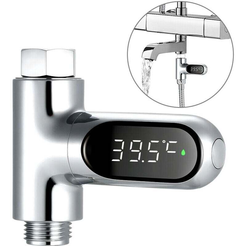 Compteur d'eau à affichage LED Thermomètre de douche numérique Moniteur de température de bain Instrument de mesure de la température de l'eau avec