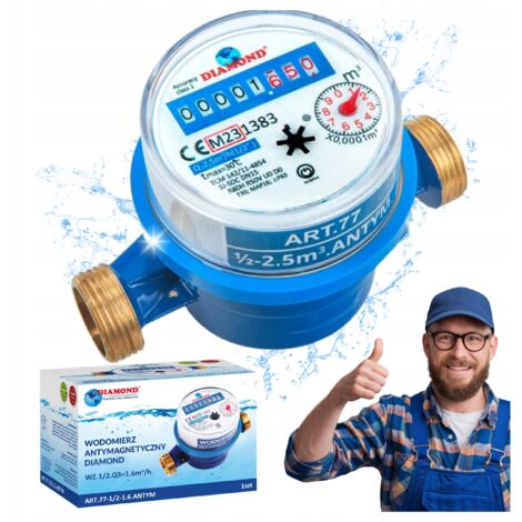 COMPTEUR D'EAU ANTIMAGNÉTIQUE 1/2'' 2,5 m3 EAU FROIDE