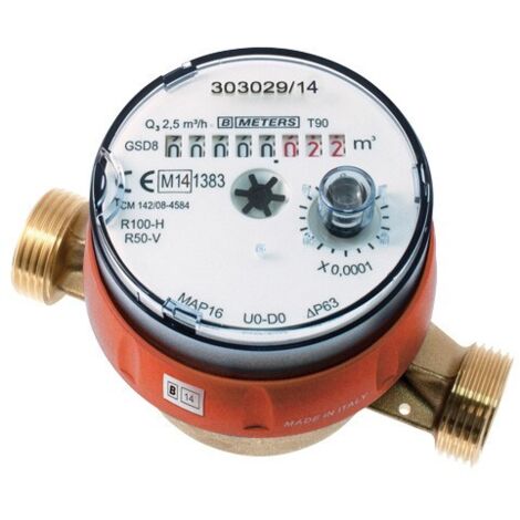 Compteur d'eau - Compteur divisionnaire pré-équipé télérelevage Calibre 20 - Eau chaude - MID R160 de Sferaco