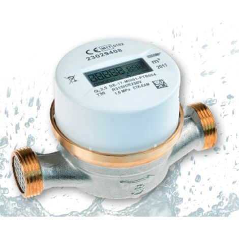 Compteur d'eau résidentiel électronique Qn 1,5 - 1/2" x 80 mm - Eau froide, étalonnage 2026
