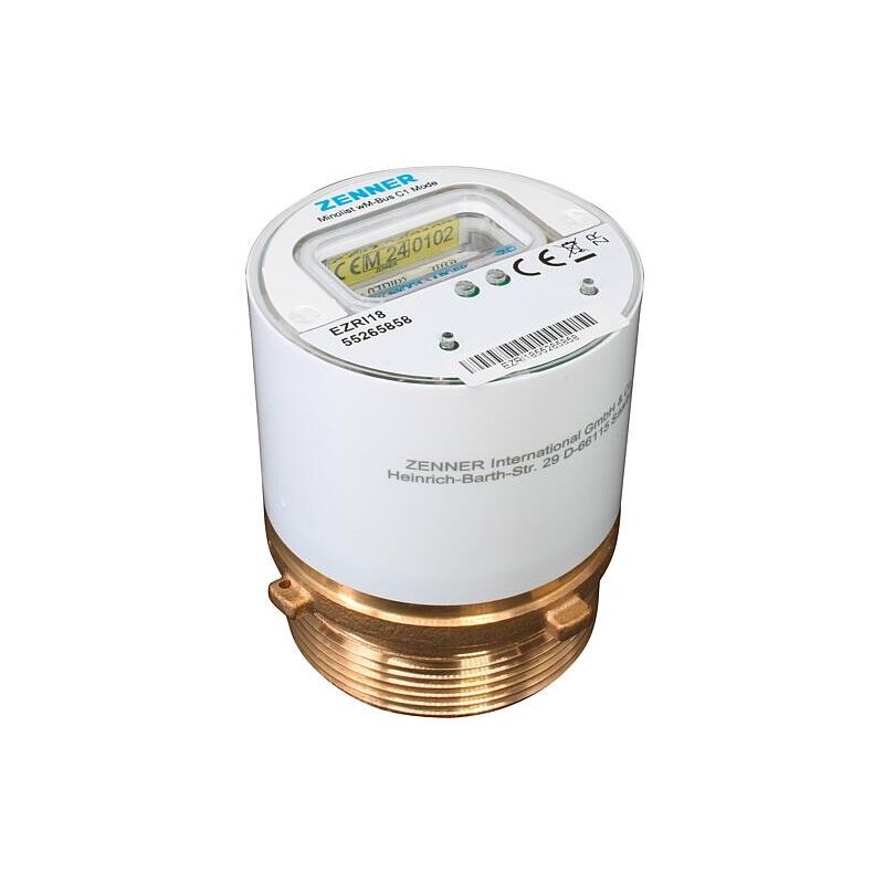 Compteur d'eau sans fil à capsule Zenner Minolist koax 2' V2 90°C 2,5 R40V 325 rk zr, wireless M-Bus