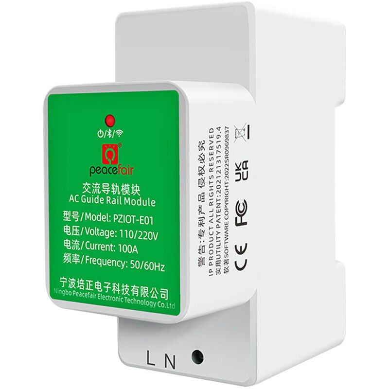 Lifcausal - Compteur d'électricité intelligent monophasé Wifi Installation sur rail din 35 mm Compteur de tension et de courant Connexion bt