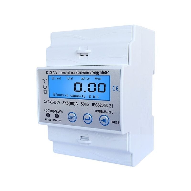 Compteur d'électricité Volt Moniteur d'énergie Top Hat Rail Bidirectionnel Wattmètre Consommation d'énergie Entrée Sortie kWh