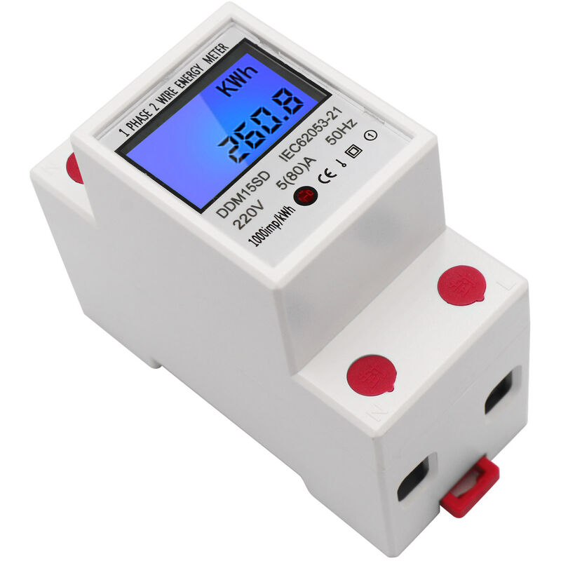 compteur /électronique KWh 80 220V 5 A Compteur /électrique num/érique /à 1 rail DIN 2P /à 2 fils Compteur /électrique /à 1 phase /équipement /électrique