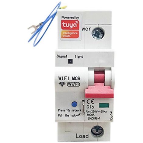 Compteur d'énergie intelligent TUYA avec Wi-Fi, disjoncteur monopolaire et mesure en kWh, 63 A