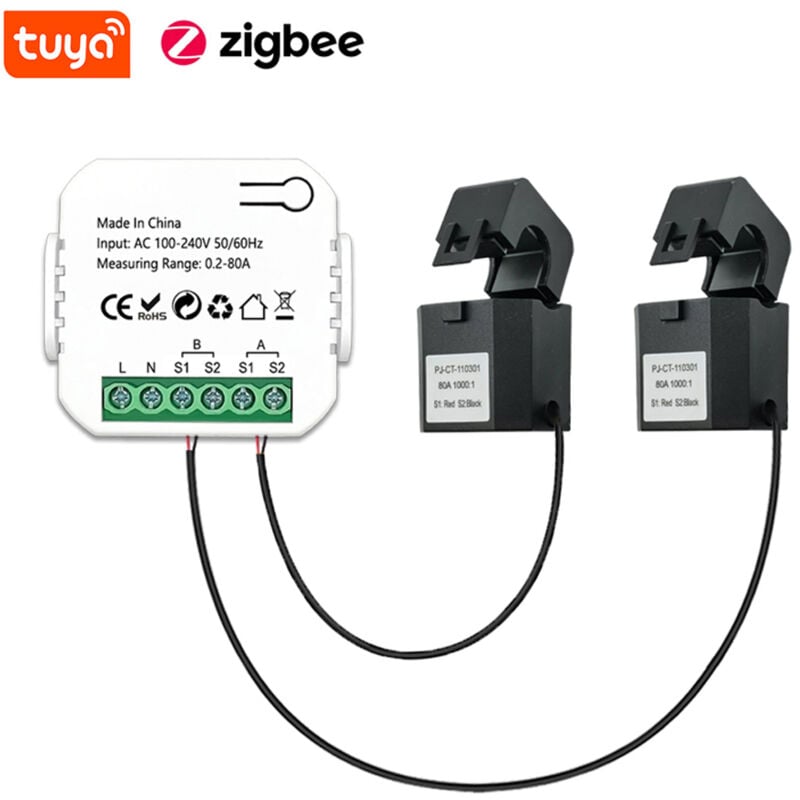 Compteur d'énergie Intelligent Tuya ZigBee, système photovoltaïque solaire, consommation d'énergie, surveillance bidirectionnelle, contrôle par
