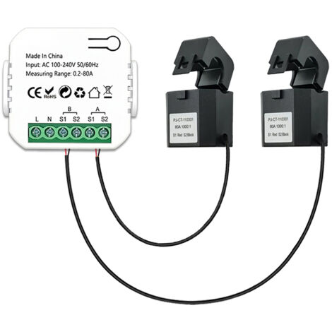 Compteur d'énergie intelligent Tuya ZigBee Système PV solaire Production d'énergie Consommation Compteur de surveillance bidirectionnel Contrôle d'application mobile Moniteur de puissance avec CT