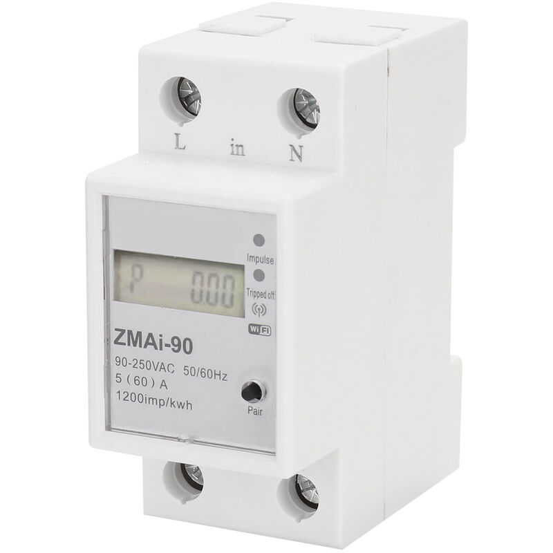 Compteur d'énergie intelligent Wifi monophasé, consommation d'énergie, wattmètre, prise en charge de l'application Smartlife/Tuya, fonctionne avec