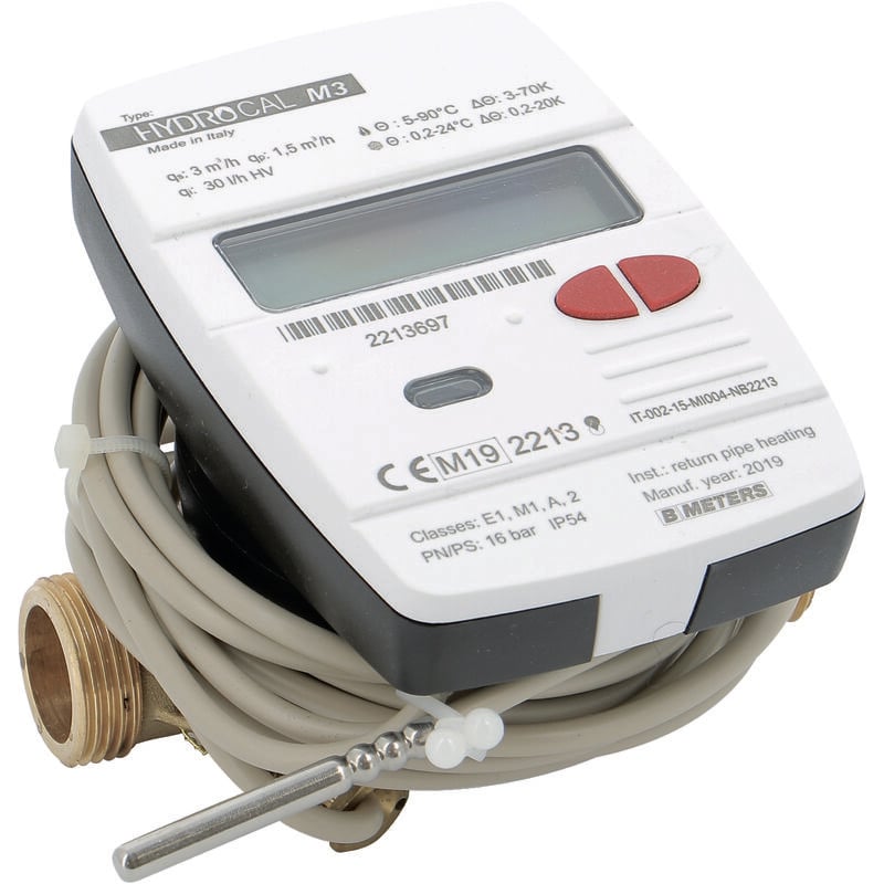 Sanitaire-distribution - Compteur d'énergie thermique - Débit : 1,5m3/h - Calibre : 15 - Diamètre : 3/4''