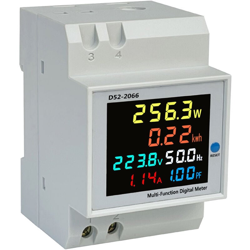 ZVD - Compteur d'Énergie Numérique ac 40-300V 100A Carivent - KWh - Ampèremètre Voltmètre - Compteur Intermédiaire - Courant din - Type ct
