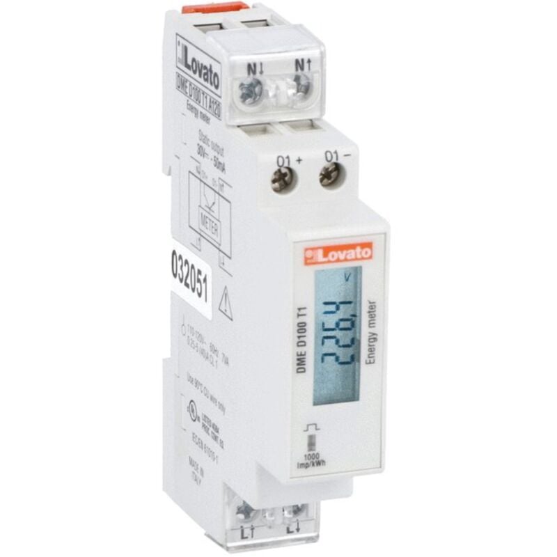 Compteur d'énergie numérique monophasé Lovato 40A 220-240VAC DMED100T1