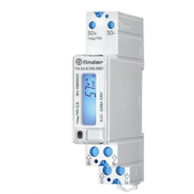 Finder - Compteur d&39énergie numérique 40A 1 module 7M2482300001