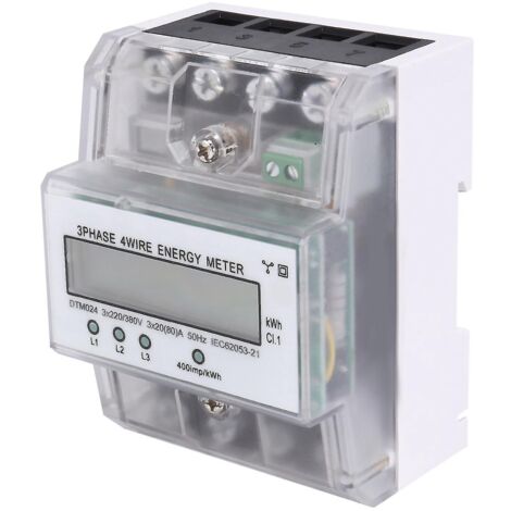 Compteur d'énergie triphasé à 4 fils 220/380 V 20-80 A, consommation d'énergie kWh, installation sur rail, affichage numérique
