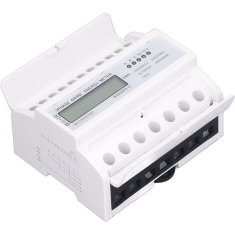 Compteur d'Énergie Triphasé avec Affichage LCD pour Rail DIN - Moniteur de Consommation Électrique 380V