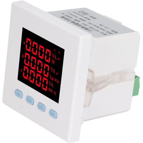 Compteur d'énergie triphasé multifonctionnel blanc, haute précision 9600 bps, écran LCD, boîtier ABS, 220 V CA