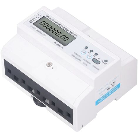 Compteur d'Énergie Triphasé Numérique 10-40A, 220V/380V, Installation Rail DIN 35mm, 4 Fils