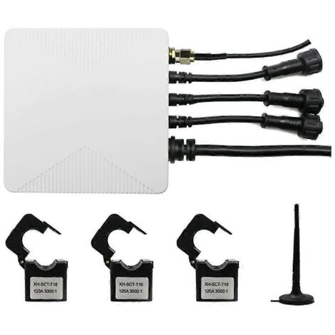 Compteur d'énergie triphasé Tuya Smart Life avec Wi-Fi (kWh), pince ampèremétrique, transformateur de courant et application de surveillance (120 A)