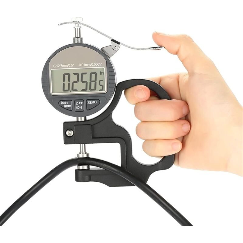 Compteur d'épaisseur d'épaisseur d'épaisseur d'épaisseur numérique Compteur d'épaisseur de micrométrage électronique 0-12.7mm Métrique avec Outil de
