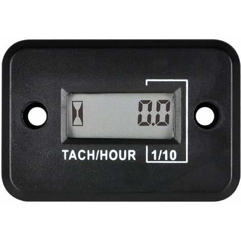 Compteur d'heures de mini tachymètre numérique heures TOT accumulées, affichage du régime en temps réel, fonctionnement de la batterie pour la tondeuse à gazon ZTR Générateur de (noir)-HARRY