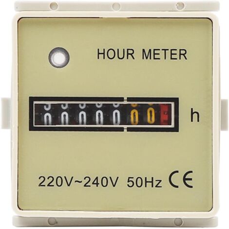 Compteur d'heures numérique - 1 unité - ABS - 220V-240V 50Hz - Pour machines et véhicules - 48x48mm