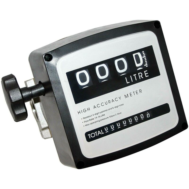 Compteur diesel ou à fuel 3 bar 19-120l/min raccords 1' pour pompe diesel/fuel