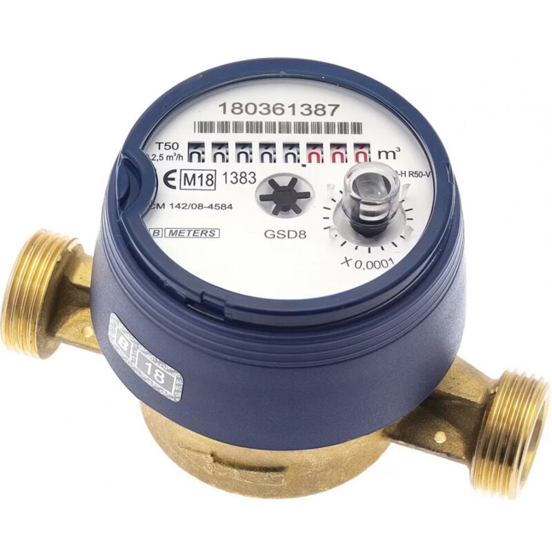 Compteur divisionnaire eau froide pré-équipé télérelevage - Écartement 130 mm - 1' (26/34) Sferaco