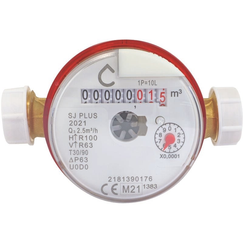 Centrale Brico - Compteur jet unique Eau chaude Calibre 15 Double Mâle 20/27