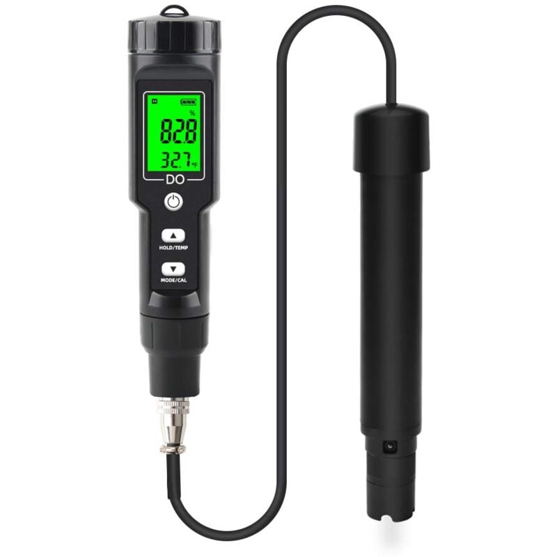 Compteur d'Oxygène Dissous, Analyseur d'Oxygène Dissous Numérique Professionnel, Détecteur d'Oxygène Dissous 0,0-30,0 mg/L Testeur de Concentration