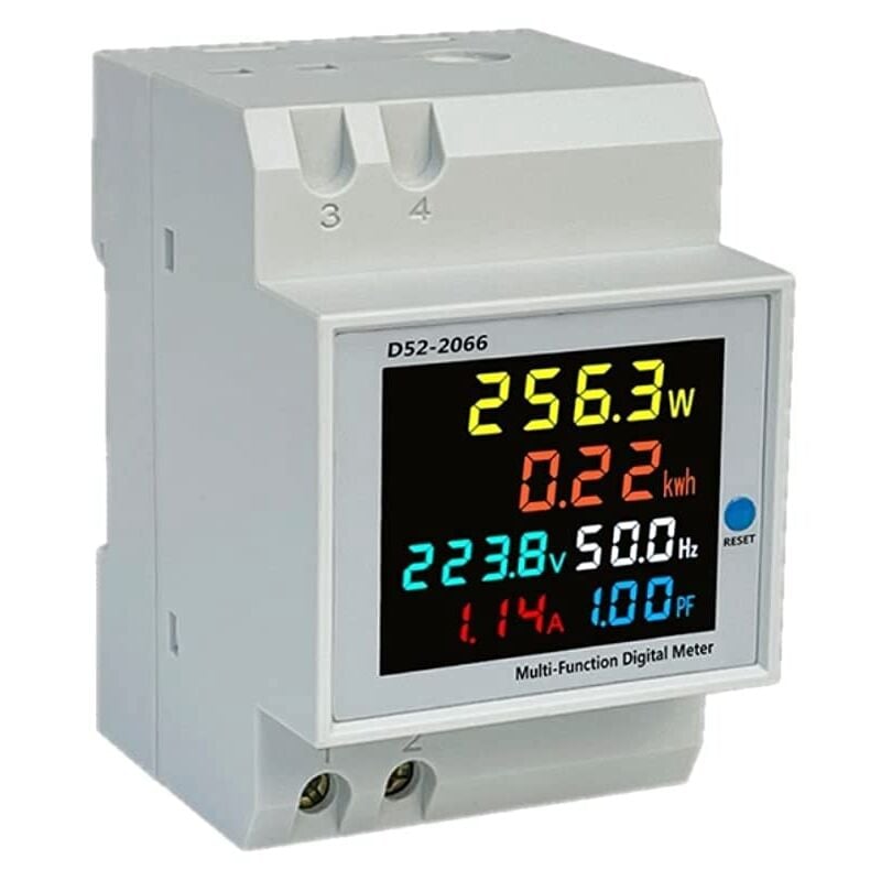 Compteur électrique, 40-300V, 100A, Led, Blanc