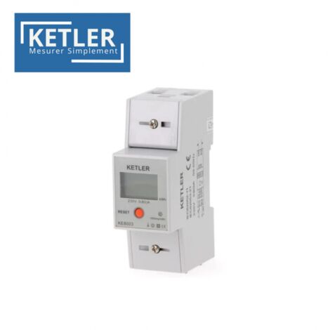 Compteur électrique 80A - 230V monophasé ou tétrapolaire avec écran LCD - type de compteur modulaire - Compteur modulaire monophasé 80A