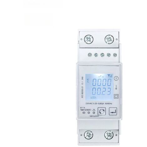 Compteur électrique intelligent monophasé Tuya ZigBee, mesure consommation énergie solaire, tension, courant, puissance, contrôle application mobile, affichage heure, rail guidage bidirectionnel