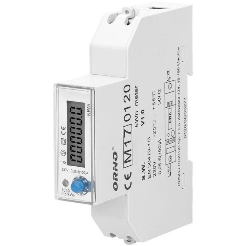 Compteur électrique monophasé Orno OR-WE-524