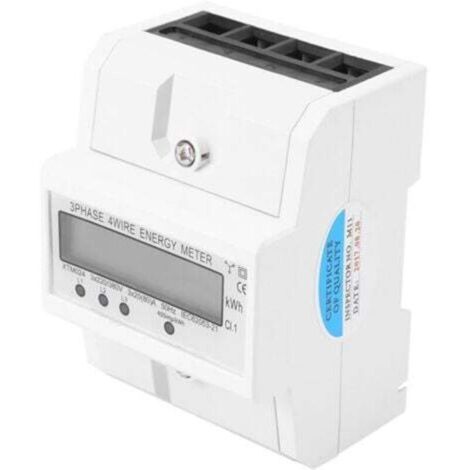 Compteur électrique numérique à montage sur rail DIN, compteur d'énergie électronique triphasé à 4 fils, 50 Hz/60 Hz, 3 x 20 (80 A), multifonction