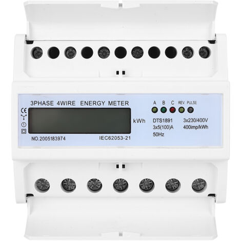 Compteur Électrique Triphasé 4 Fils LCD Portable avec Mesure de 7 Paramètres