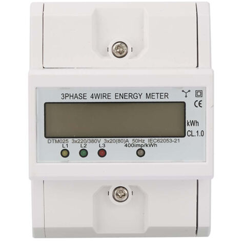Compteur électrique triphasé 4P 220-380V 20-80A avec affichage LCD pour surveillance de la consommation