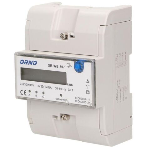 Compteur électrique triphasé Orno OR-WE-507